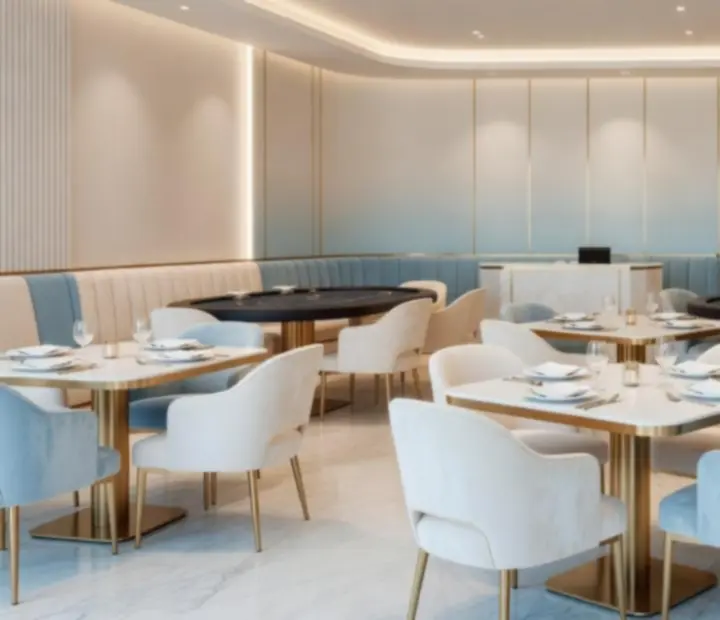 Eleganckie wnętrze restauracji Nocavio inspirowane stylistyką casino