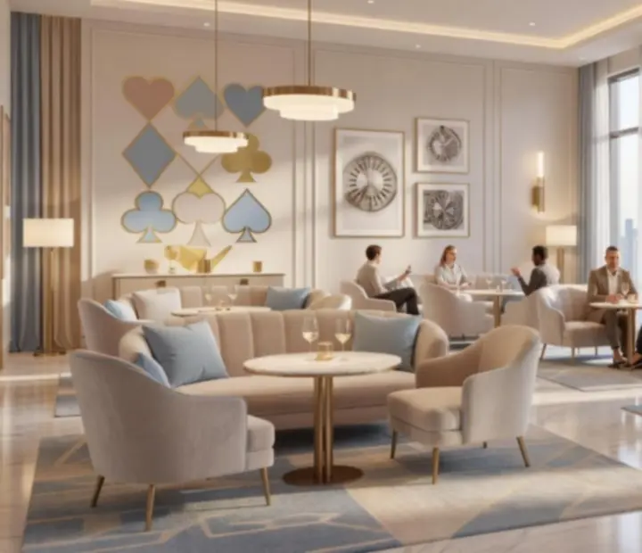 Eleganckie, nastrojowe wnętrze restauracji Nocavio z miękkim oświetleniem i komfortowymi fotelami